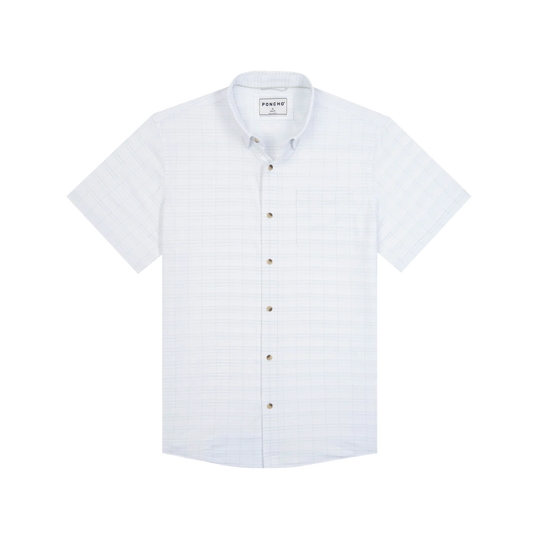 Poncho The Ultra-Lite The Boat Rag Short Sleeve Shirt-Men's Clothing-Cream and Blue Plaid-Regular-S-Kevin's Fine Outdoor Gear & Apparel