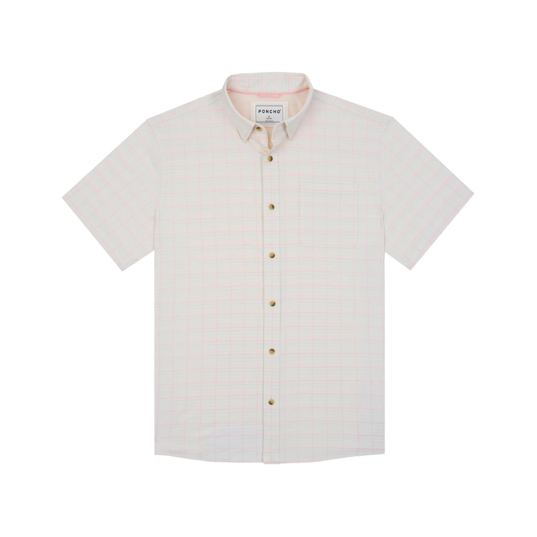 Poncho The Chattahoochee Ultra-Lite Short Sleeve Shirt-Men's Clothing-Cream Red And Blue Plaid-Regular-M-Kevin's Fine Outdoor Gear & Apparel