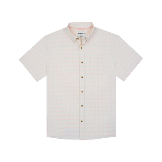 Poncho The Chattahoochee Ultra-Lite Short Sleeve Shirt-Men's Clothing-Cream Red And Blue Plaid-Regular-M-Kevin's Fine Outdoor Gear & Apparel