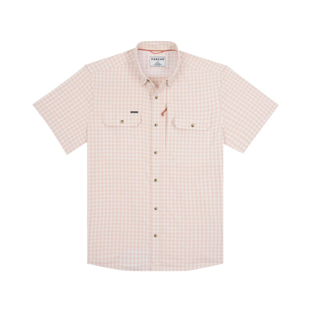 Poncho The Gumbo Original Short Sleeve Shirt-Men's Clothing-Red And Cream Plaid-Regular-M-Kevin's Fine Outdoor Gear & Apparel