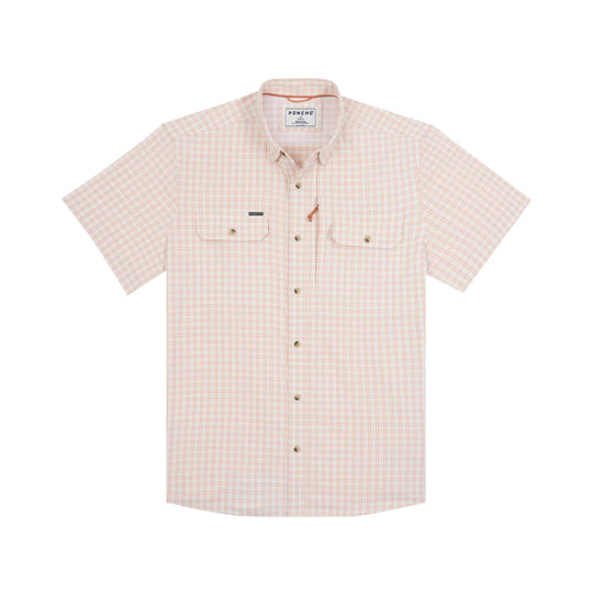 Poncho The Gumbo Original Short Sleeve Shirt-Men's Clothing-Red And Cream Plaid-Regular-M-Kevin's Fine Outdoor Gear & Apparel