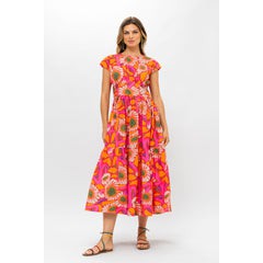 Oliphant Cap Sleeve Midi Dress-Women's Clothing-Umbria Pink-XS-Kevin's Fine Outdoor Gear & Apparel