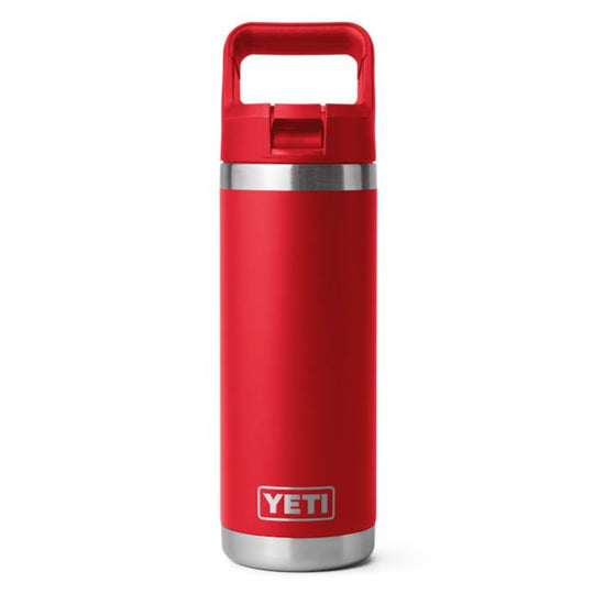 YETI 18 oz Rambler Water Bottle with Color-Matched Straw Cap-Hunting/Outdoors-RESCUE RED-Kevin's Fine Outdoor Gear & Apparel