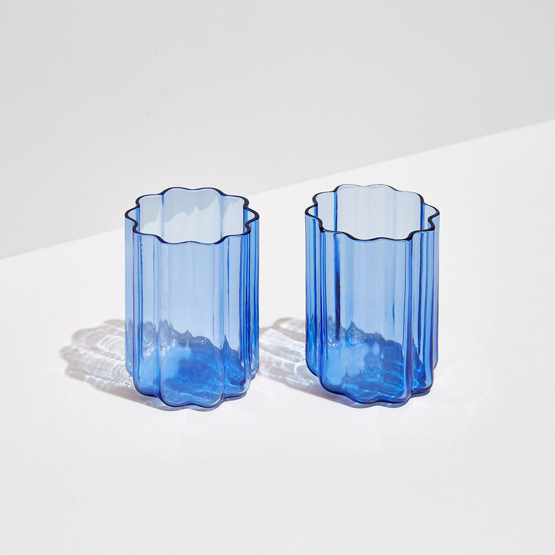 Fazeek Set of 2 Wave Glasses-Home/Giftware-Blue-Kevin's Fine Outdoor Gear & Apparel