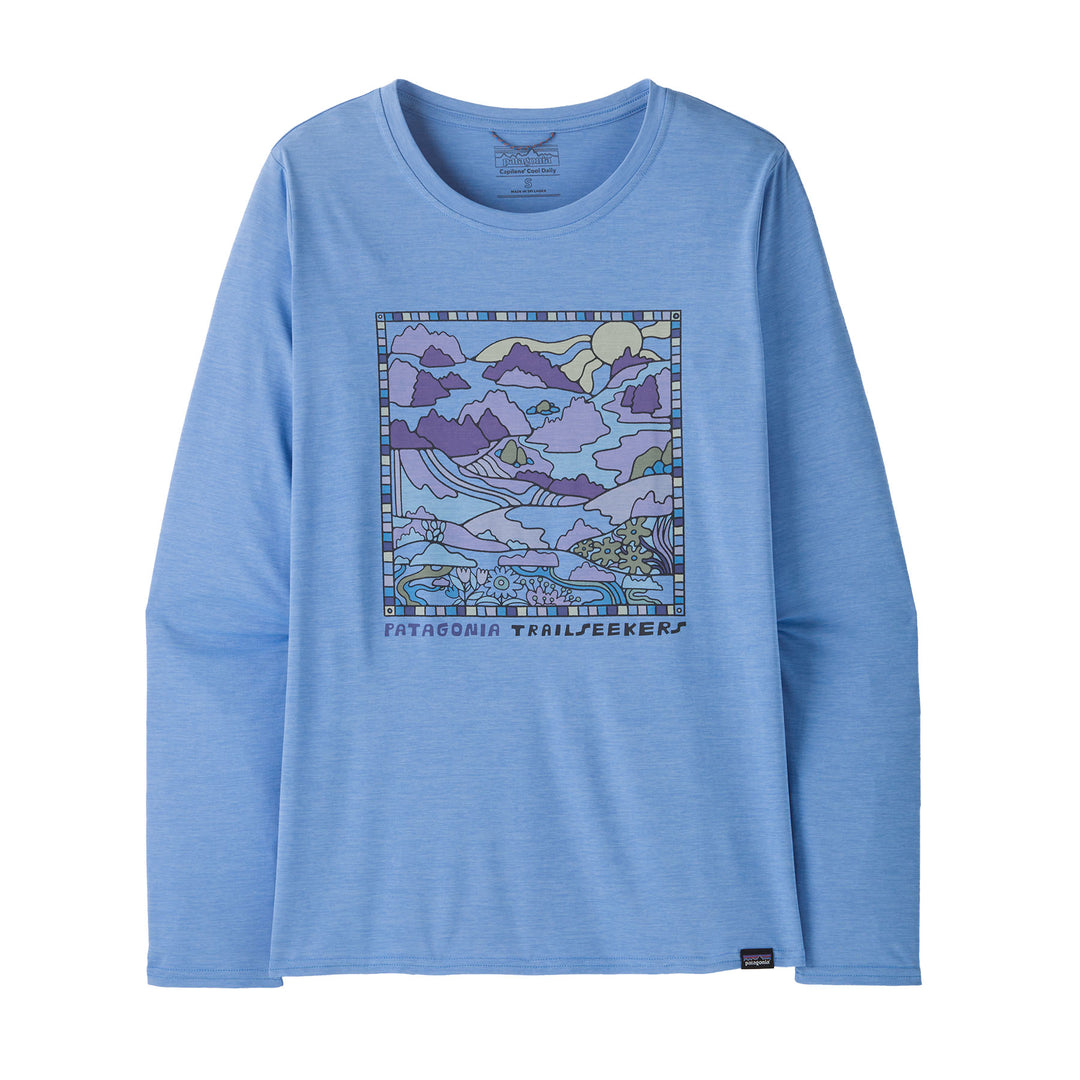 Patagonia Women's Long-Sleeve Capilene Cool Daily Graphic Shirt-Women's Clothing-Trailseekers: Abundant Blue X-Dye-S-Kevin's Fine Outdoor Gear & Apparel