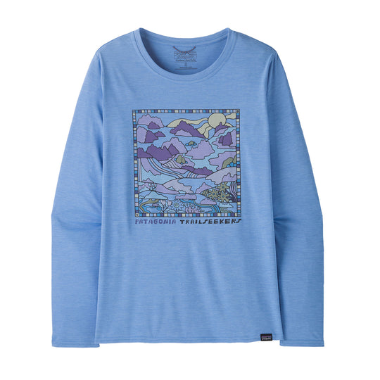 Patagonia Women's Long-Sleeve Capilene Cool Daily Graphic Shirt-Women's Clothing-Trailseekers: Abundant Blue X-Dye-S-Kevin's Fine Outdoor Gear & Apparel
