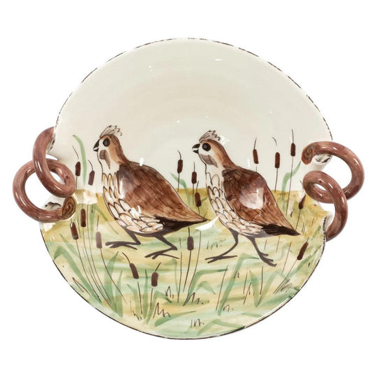 Vietri Wildlife Quail Handled Scallop Bowl-Home/Giftware-Quail-Kevin's Fine Outdoor Gear & Apparel
