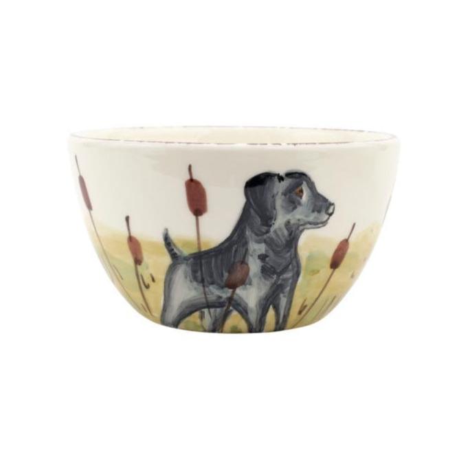Vietri Wildlife Cereal Bowl-Lifestyle-Black Hunting Dog-Kevin's Fine Outdoor Gear & Apparel