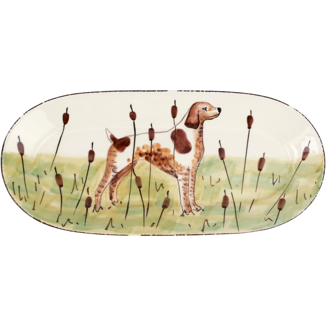 Vietri Wildlife Spaniel Oval Platter-Lifestyle-Kevin's Fine Outdoor Gear & Apparel