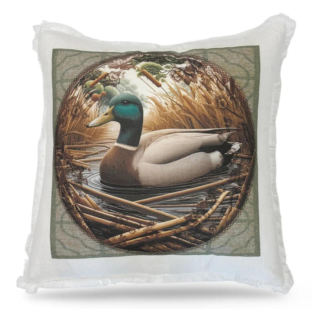 Woodland Fringe 22" x 22" Pillow-Home/Giftware-White-Mallard-Kevin's Fine Outdoor Gear & Apparel