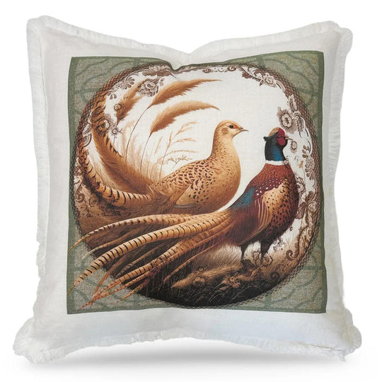 Woodland Fringe 22" x 22" Pillow-Home/Giftware-White-Pheasant Partners-Kevin's Fine Outdoor Gear & Apparel