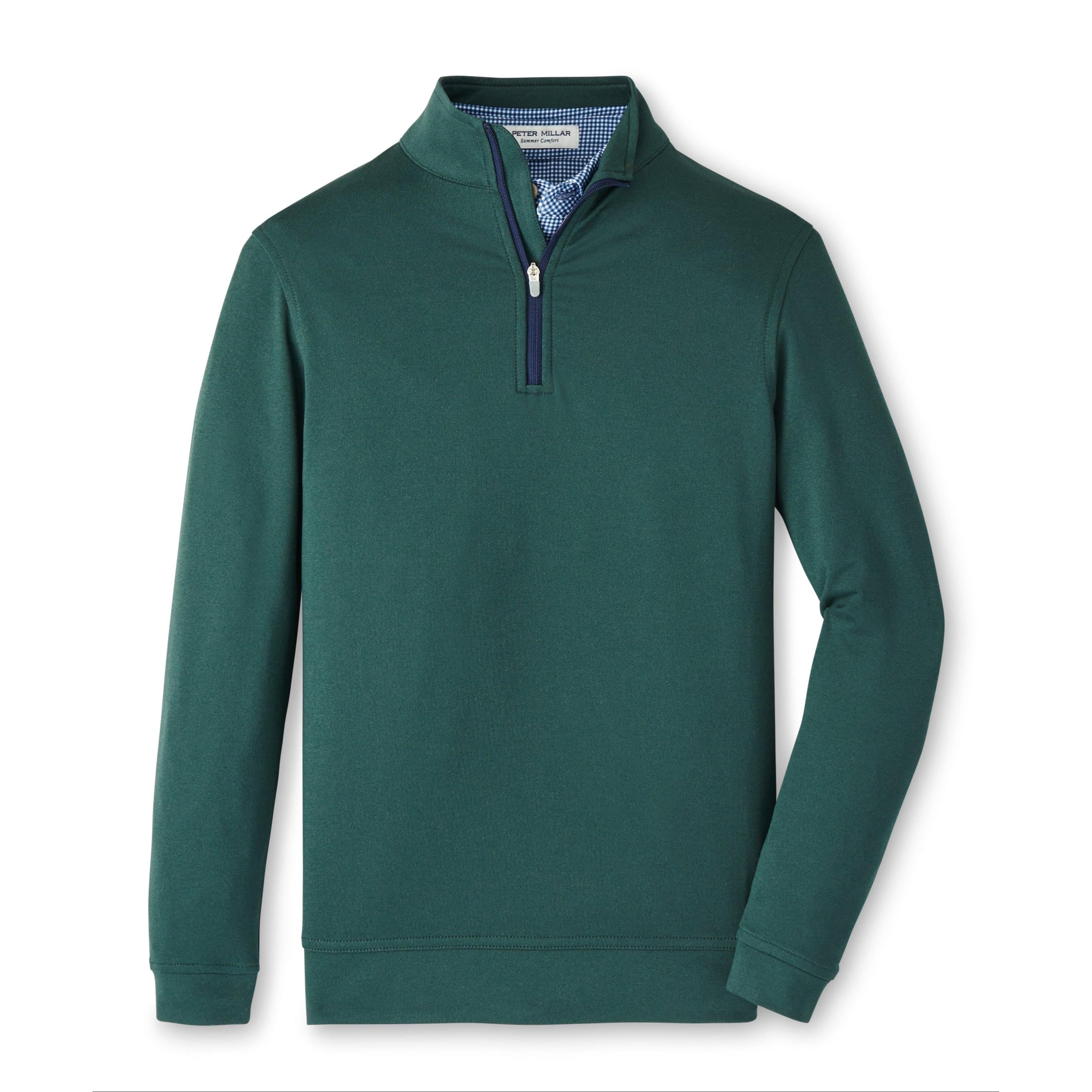 Peter Millar Perth Melange Performance Quarter-Zip-Men's Clothing-Nordic Pine-S-Kevin's Fine Outdoor Gear & Apparel