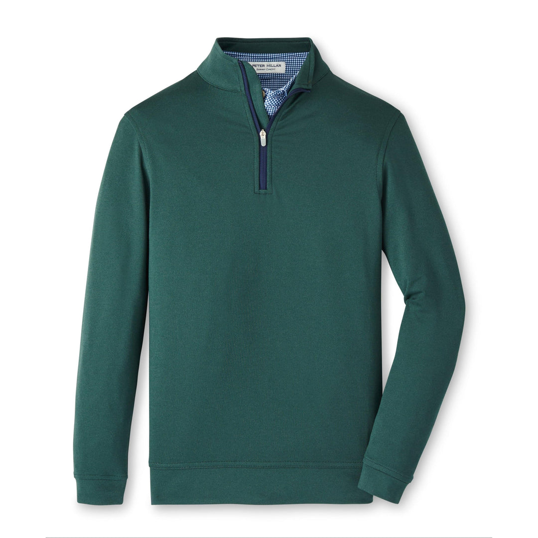 Peter Millar Perth Melange Performance Quarter-Zip-Men's Clothing-Nordic Pine-S-Kevin's Fine Outdoor Gear & Apparel