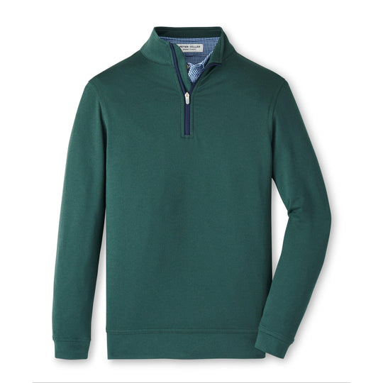 Peter Millar Perth Melange Performance Quarter-Zip-Men's Clothing-Nordic Pine-S-Kevin's Fine Outdoor Gear & Apparel