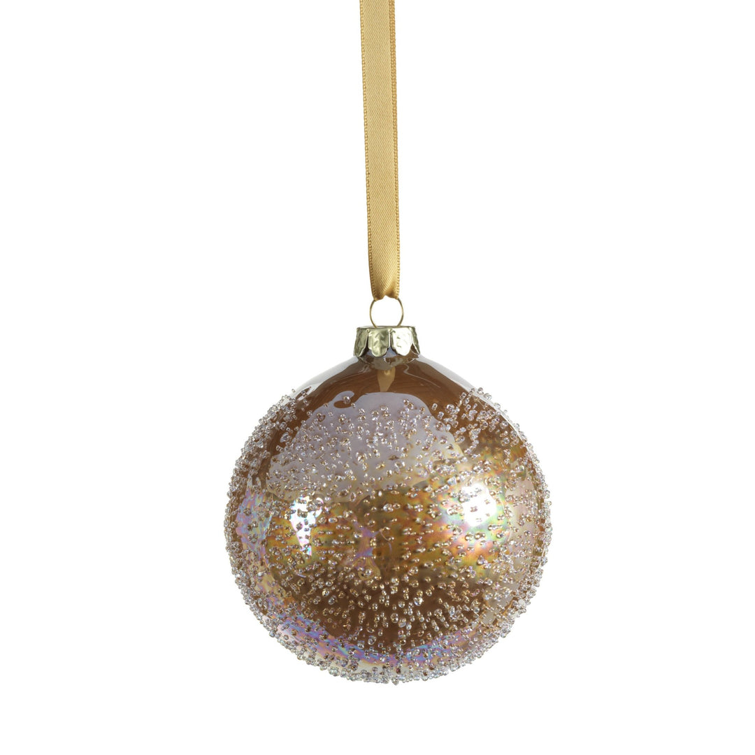 4" Golden Sugar Bead Glass Ball Luster Ornament-Lifestyle-Kevin's Fine Outdoor Gear & Apparel