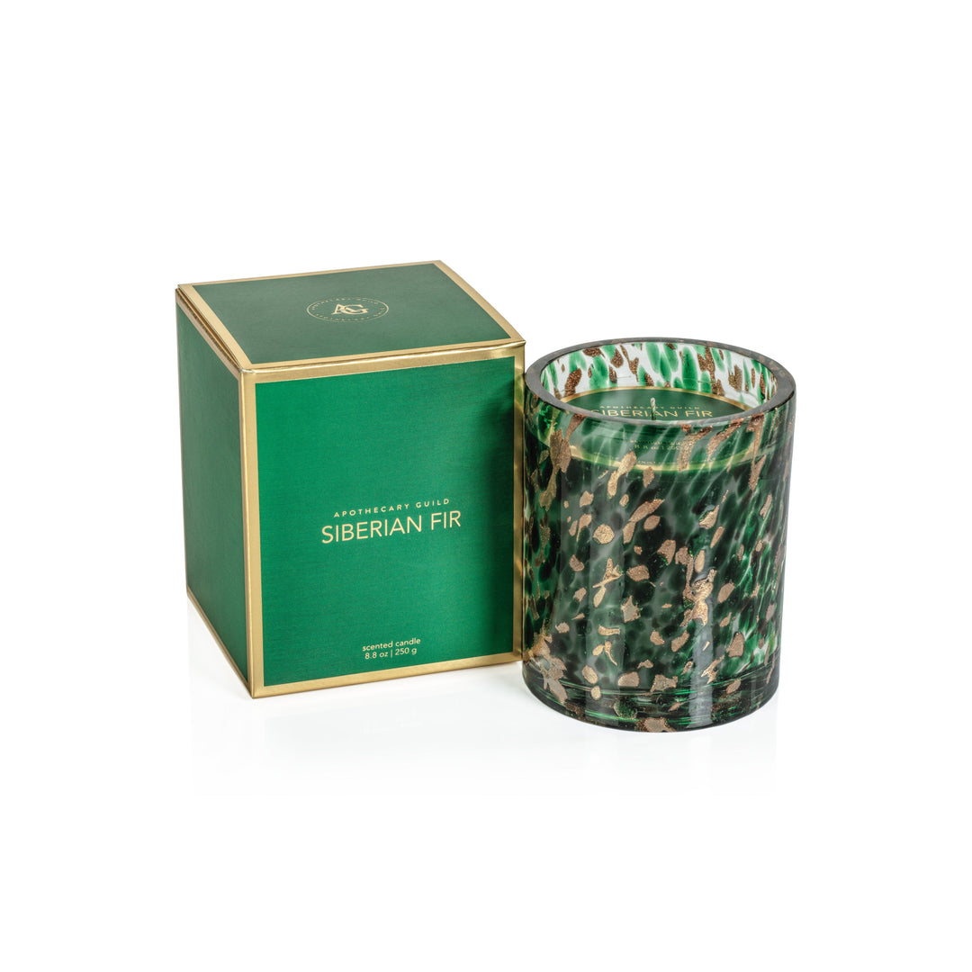 Spangled Glass Scented Green & Gold Candle-Home/Giftware-Siberian Fir-Kevin's Fine Outdoor Gear & Apparel