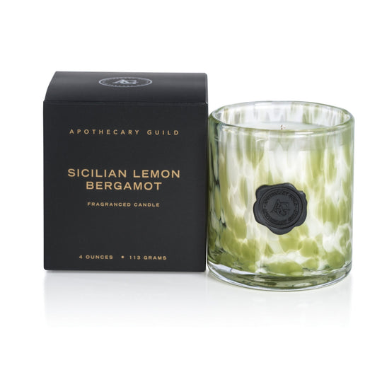 Apothecary Guild Opal Glass Mini Fragranced Candle Jar-Home/Giftware-Sicilian Lemon Bergamot-Kevin's Fine Outdoor Gear & Apparel