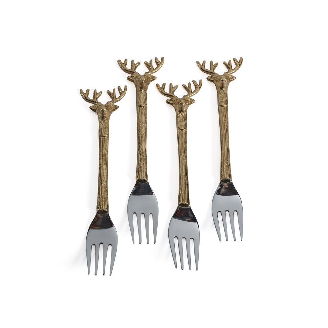 Stag Head Hors d'oeuvre Forks (Set of 4)-Home/Giftware-Kevin's Fine Outdoor Gear & Apparel