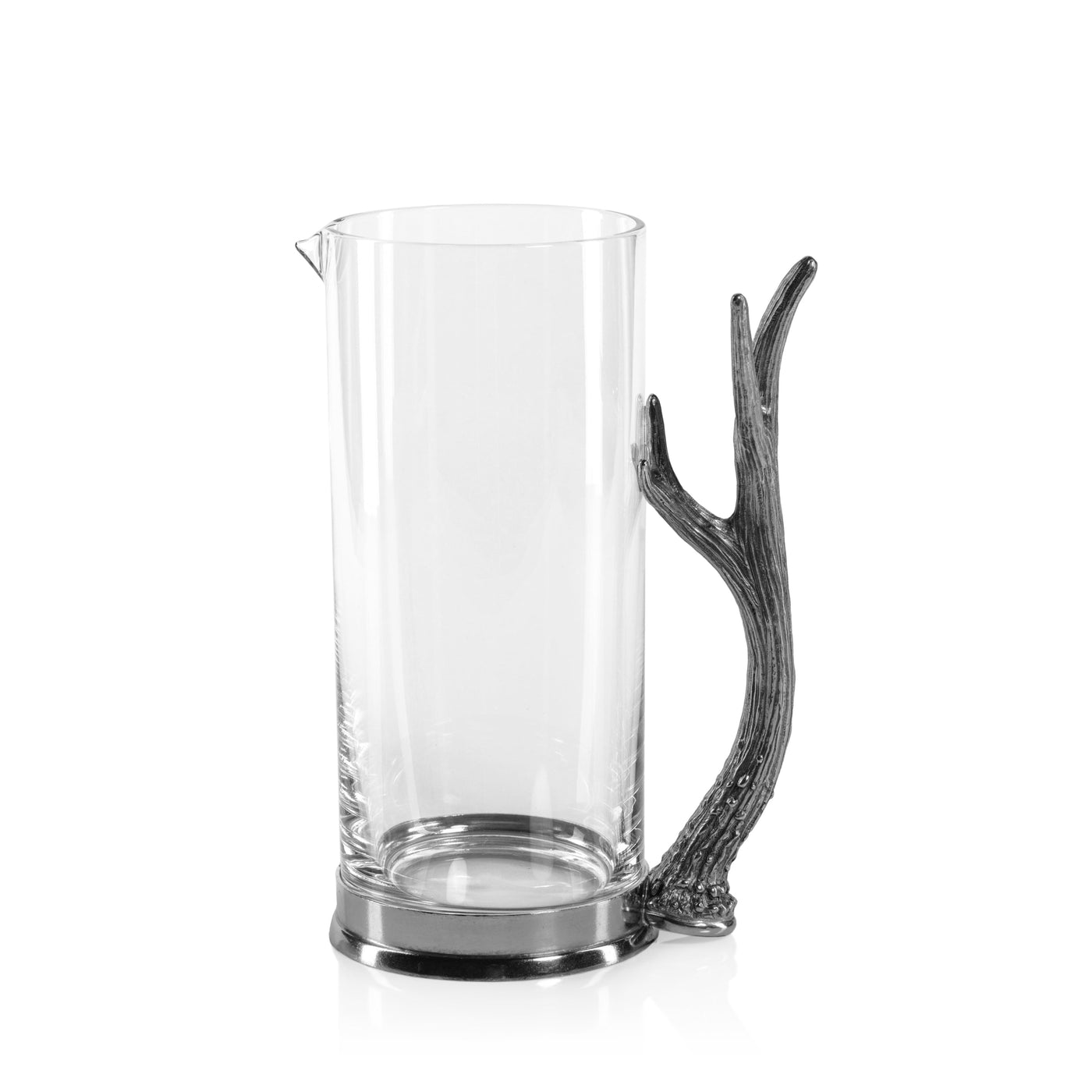 Davos Rock Glass Pitcher w/ Pewter Antler Handle-Home/Giftware-Kevin's Fine Outdoor Gear & Apparel