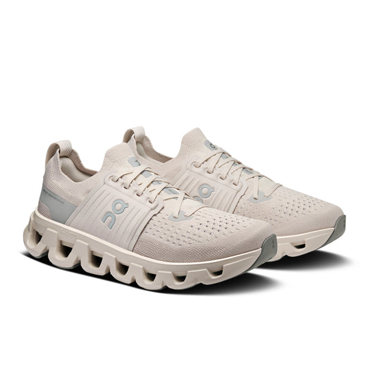 Beige On Running Women's Cloudswift 4 with breathable mesh upper, supportive midfoot cage, and cushioned CloudTec midsole.