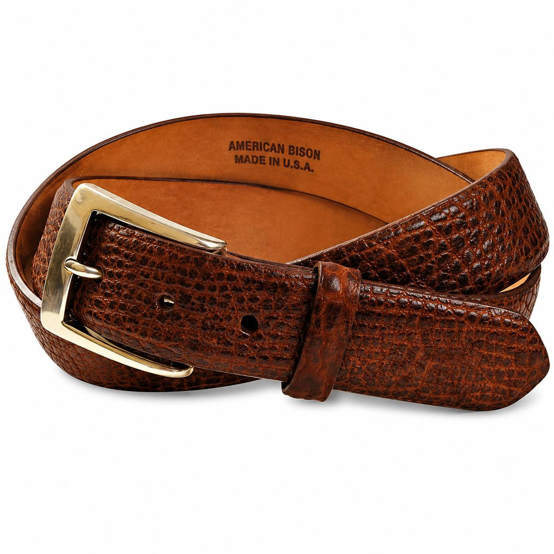 Kevin's Tucson Bison Belt-Men's Accessories-Cognac-32-Kevin's Fine Outdoor Gear & Apparel