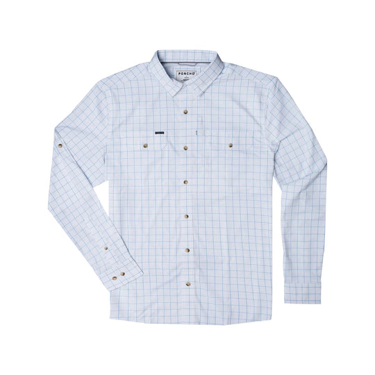 Poncho The Andros Town Original Long Sleeve Shirt-Men's Clothing-Summer Blue Plaid-Regular-S-Kevin's Fine Outdoor Gear & Apparel