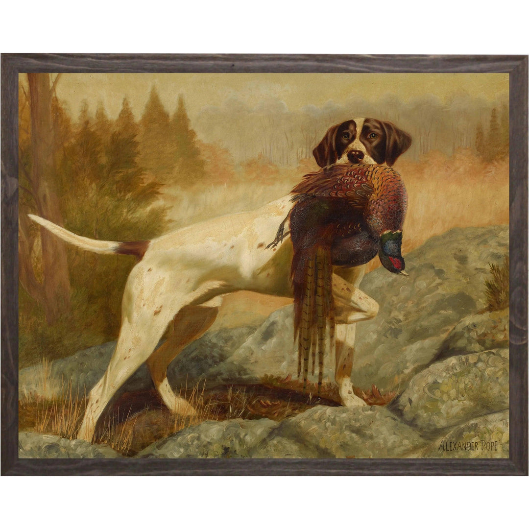 Vintage German Shorthaired Pointer with Pheasant Framed Print-Home/Giftware-24" x 18"-Kevin's Fine Outdoor Gear & Apparel