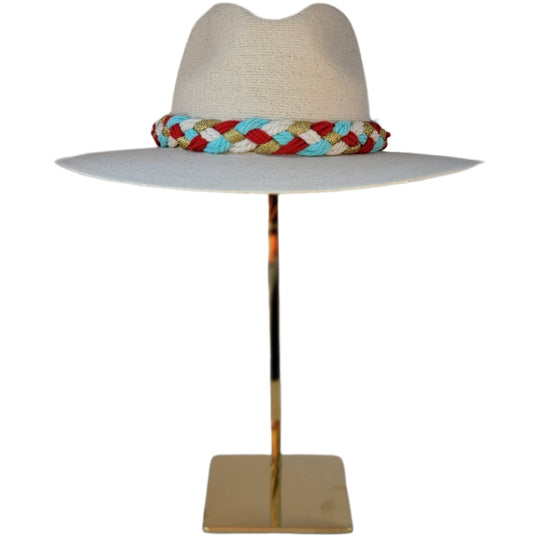 Baldiz White Palm Hat-Women's Accessories-RED/WHITE/LIGHT BLUE/GOLD BAND-ONE SIZE-Kevin's Fine Outdoor Gear & Apparel