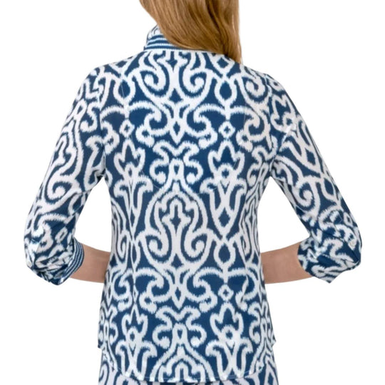 Gretchen Scott Boyfriend Arabesque Cotton Shirt-Women's Clothing-Kevin's Fine Outdoor Gear & Apparel