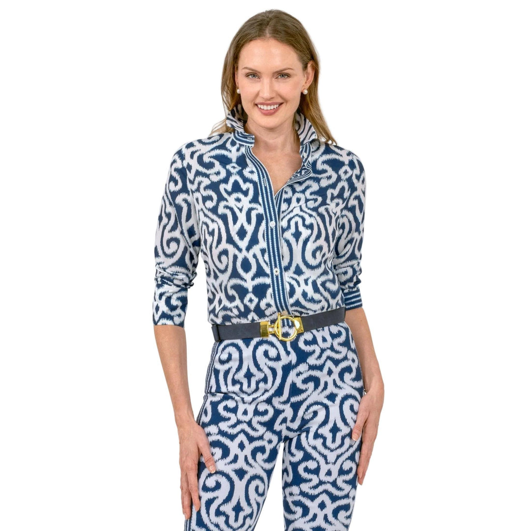 Gretchen Scott Boyfriend Arabesque Cotton Shirt-Women's Clothing-Kevin's Fine Outdoor Gear & Apparel