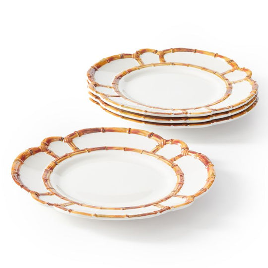 Bamboo Touch Dinner Plates with Bamboo Rim (Set of 4)-Home/Giftware-Kevin's Fine Outdoor Gear & Apparel