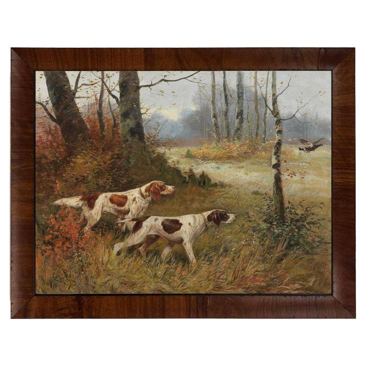 Vintage Hunting Dogs Oil Reproduction-Home/Giftware-English Pointer and Setter-Kevin's Fine Outdoor Gear & Apparel