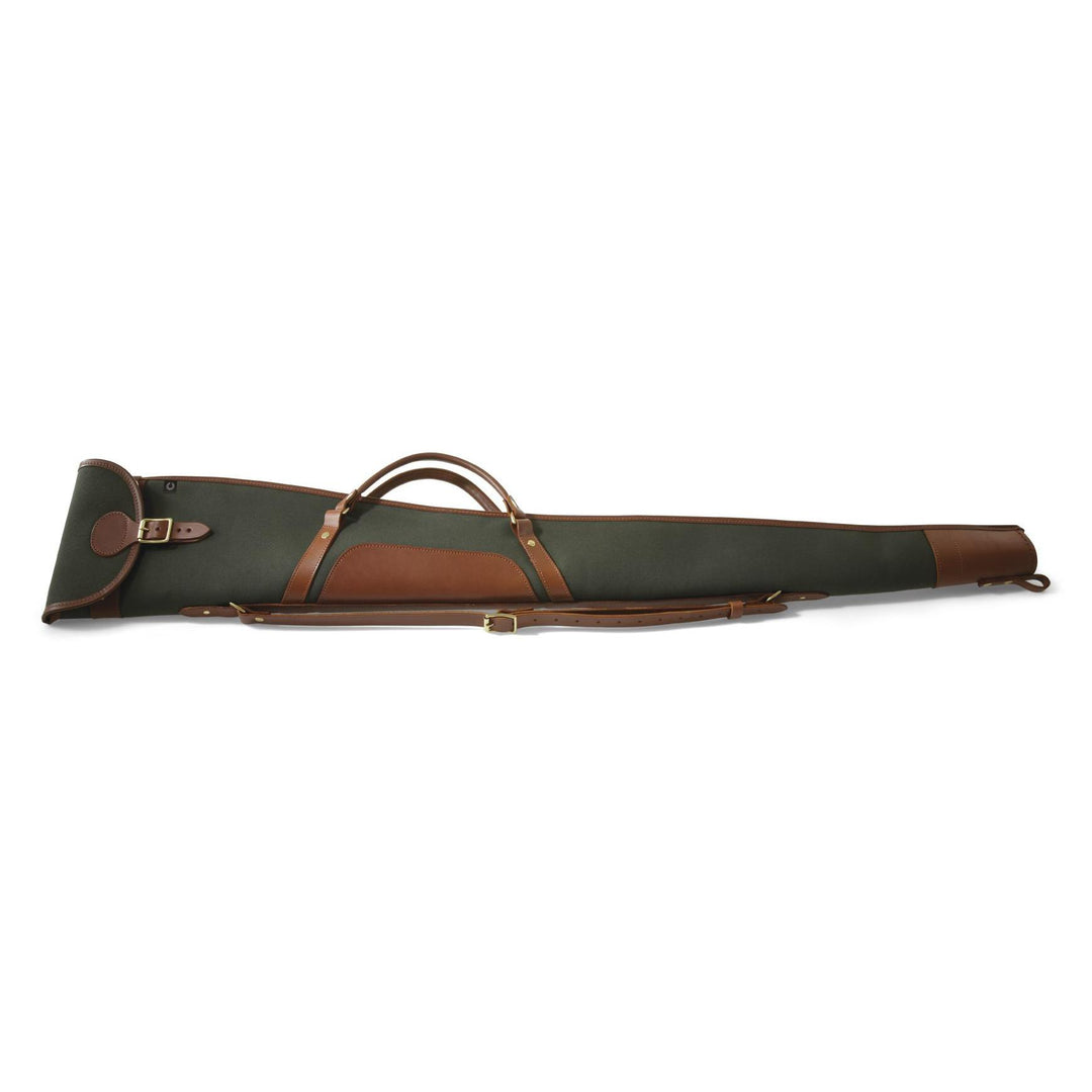 Rosedale Canvas Shotgun Slip with Flap,Zip and Carry Handles-Hunting/Outdoors-Loden Green with Tan Leather-28"-Kevin's Fine Outdoor Gear & Apparel