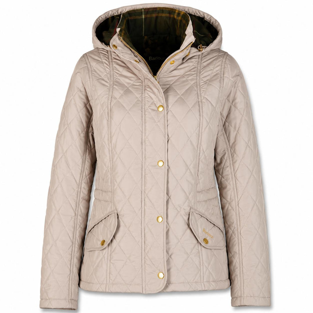 Barbour Women's Millfire Quilted Jacket-Women's Clothing-Light Trench/Classic Tartan-US 2/UK 6-Kevin's Fine Outdoor Gear & Apparel
