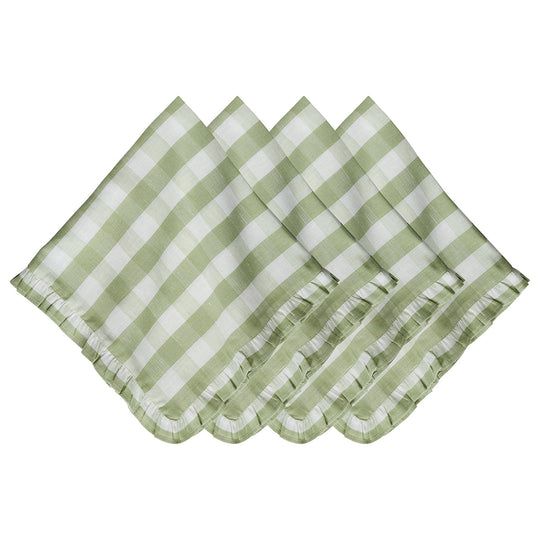Juliska Gingham Ruffle Napkin (Set of 4)-Home/Giftware-Kevin's Fine Outdoor Gear & Apparel