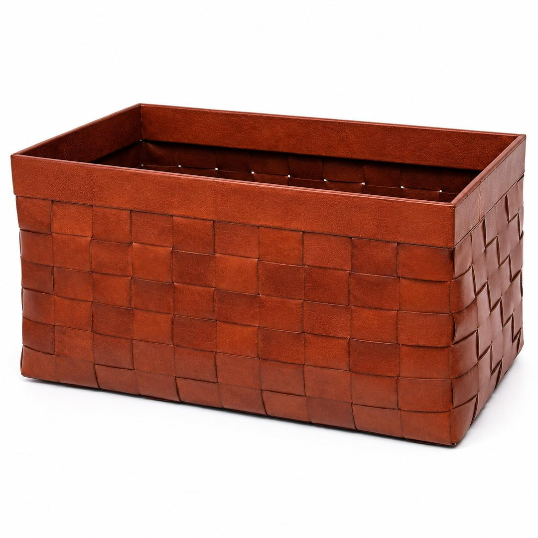 Effie Leather Woven Basket-Home/Giftware-Kevin's Fine Outdoor Gear & Apparel