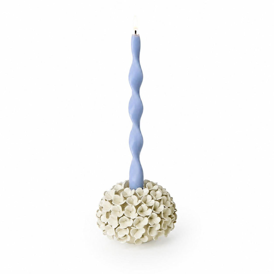 Hydrangea Flower Bud Vase/Taper Candle Holder-Home/Giftware-White-Kevin's Fine Outdoor Gear & Apparel