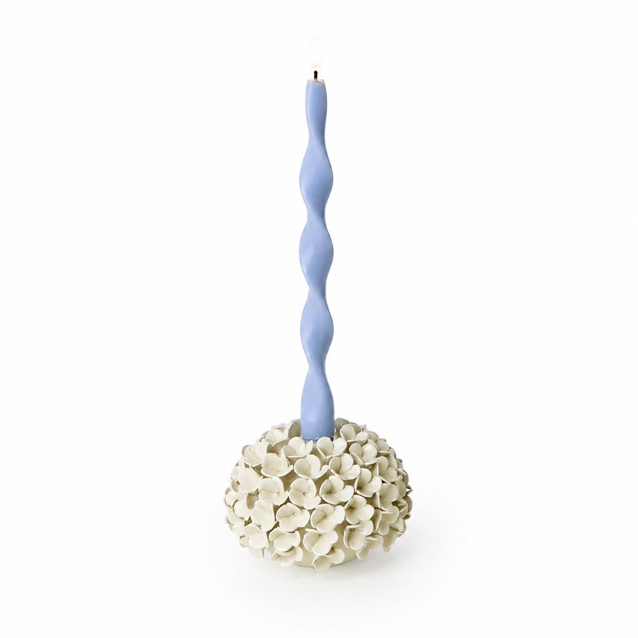 Hydrangea Flower Bud Vase/Taper Candle Holder-Home/Giftware-White-Kevin's Fine Outdoor Gear & Apparel