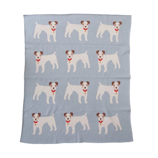Cotton Knit Baby Blanket-Pet Supply-Blue-Dogs-Kevin's Fine Outdoor Gear & Apparel