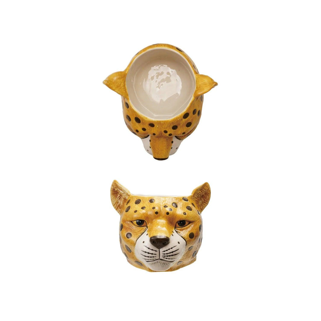 Ceramic Cheetah Head Planter/Bottle Cooler-Home/Giftware-Kevin's Fine Outdoor Gear & Apparel