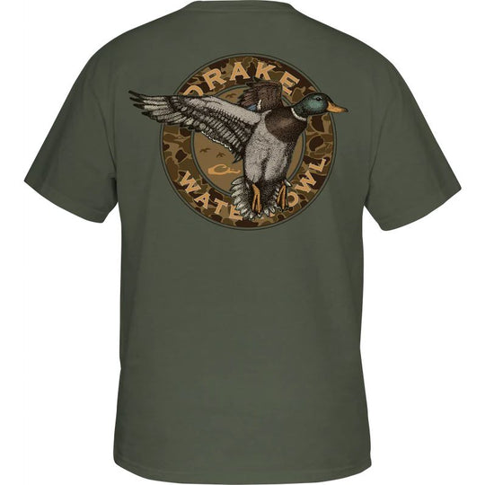 Drake Waterfowl Circle Mallard T-Shirt-Kalamata Light Heather-S-Kevin's Fine Outdoor Gear & Apparel