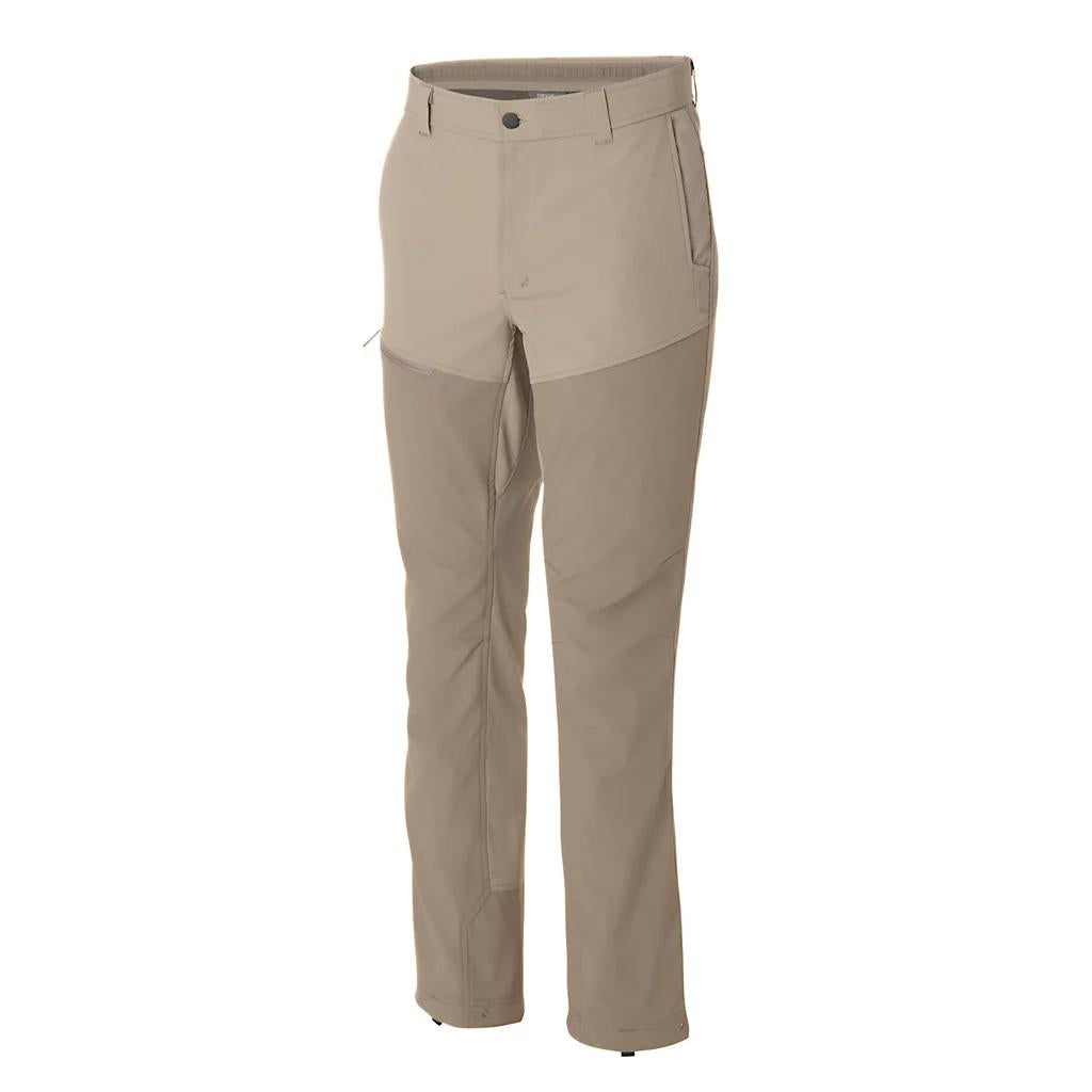 Orvis Men's PRO LT hunting pants in tan, featuring durable stretch CORDURA nylon, articulated knees, and reinforced panels.