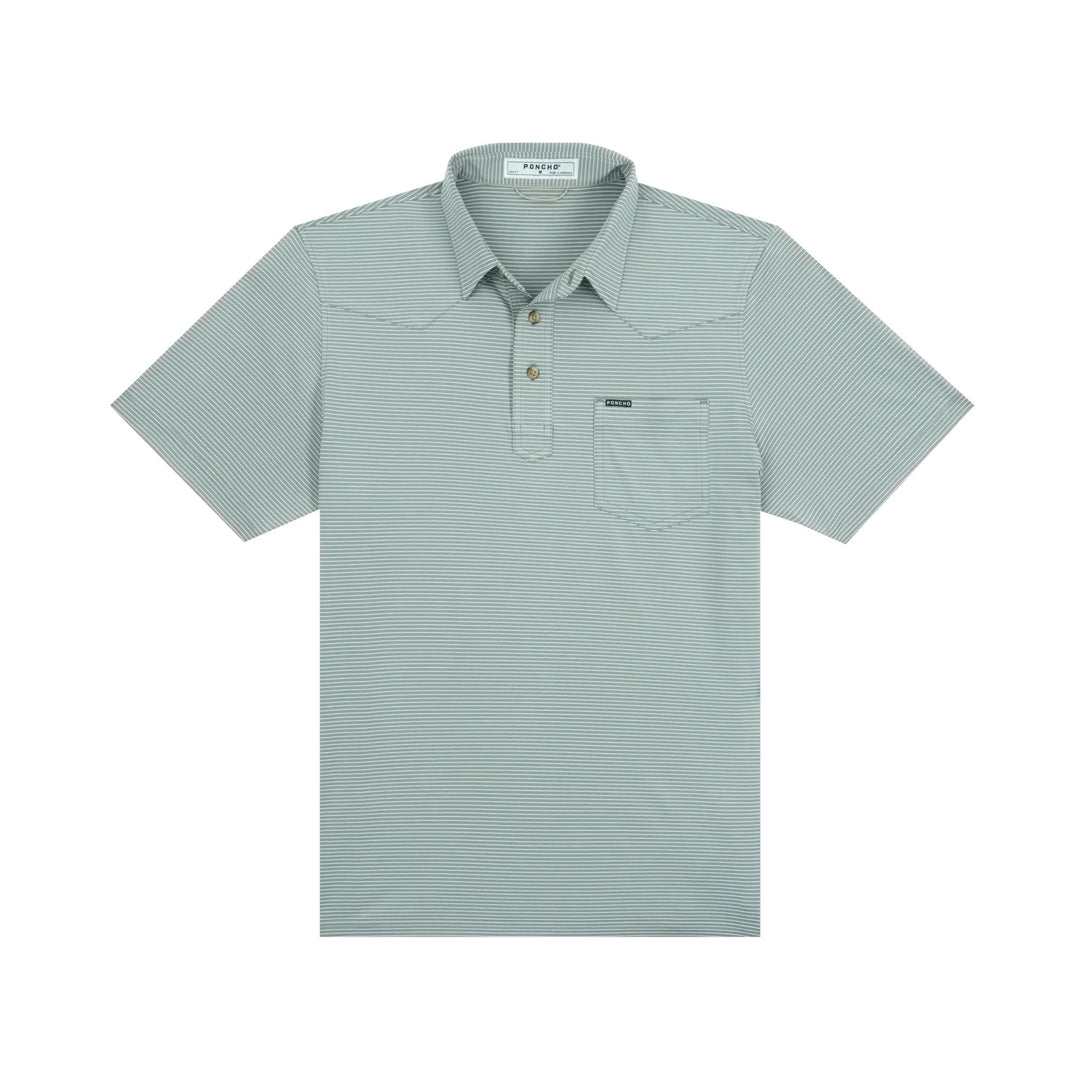 Poncho The Farm To Market Performance Polo-Men's Clothing-Moss Green and White-M-Kevin's Fine Outdoor Gear & Apparel