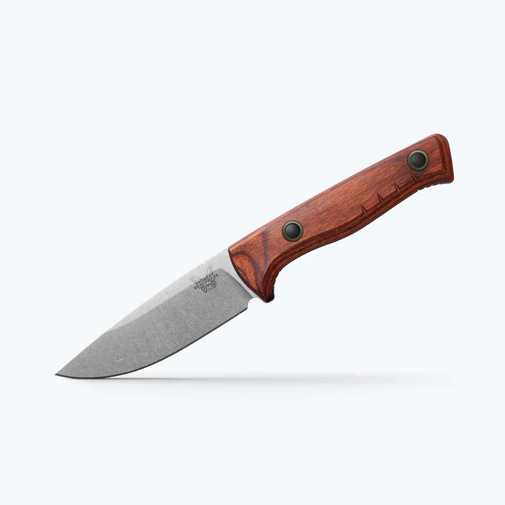 Knife with a wooden handle on a white background