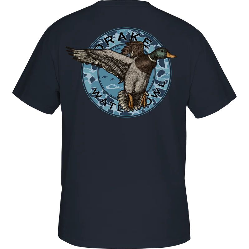 Drake Waterfowl Circle Mallard T-Shirt-Vintage Indigo Black-S-Kevin's Fine Outdoor Gear & Apparel