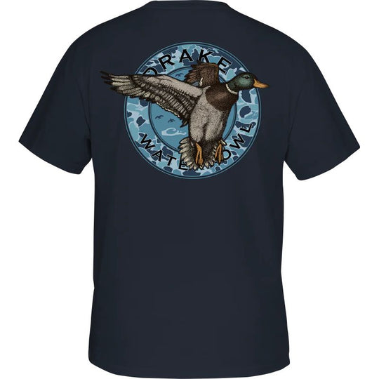 Drake Waterfowl Circle Mallard T-Shirt-Vintage Indigo Black-S-Kevin's Fine Outdoor Gear & Apparel