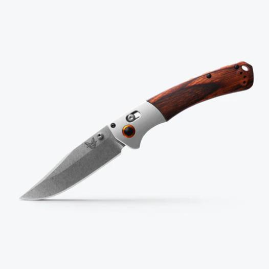 Knife with a wooden handle on a white background