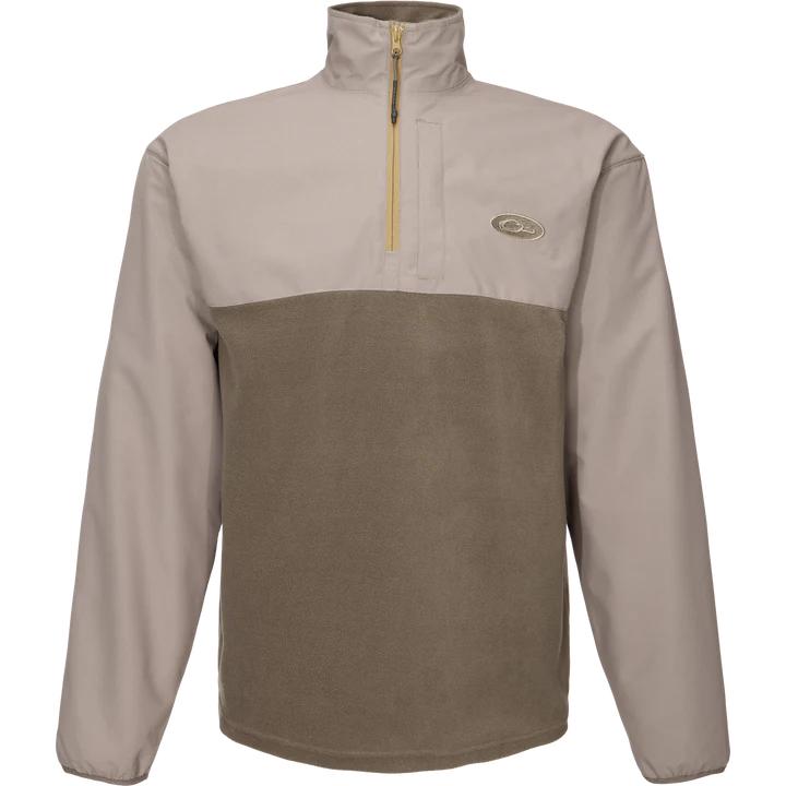 Drake Waterfowl MST Quarter Zip Refuge Eqwader Jacket-Men's Clothing-Mud Brown-S-Kevin's Fine Outdoor Gear & Apparel