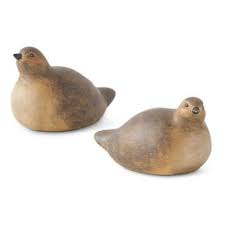 Assorted Set of 2 Smooth Natural Brown Resin Quails-Home/Giftware-Kevin's Fine Outdoor Gear & Apparel