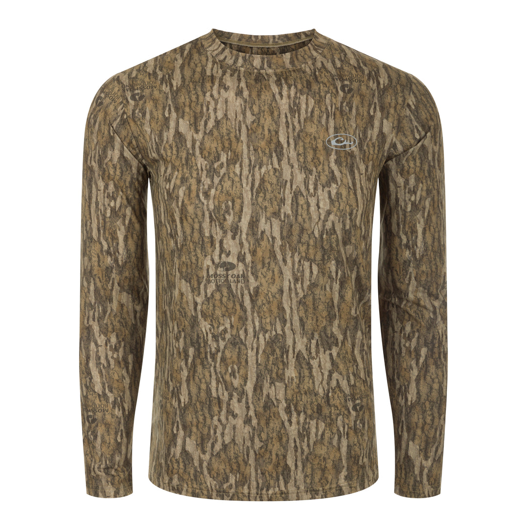 Drake Youth EST Camo Performance Long Sleeve Crew-Bottomland-S-Kevin's Fine Outdoor Gear & Apparel